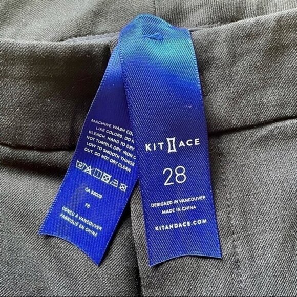 Kit & Ace Navy Blue Wool Stretch Suiting Flat Front Crop Trouser Pants - 28" - Picture 9 of 13